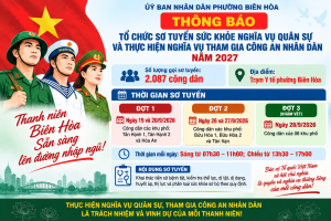 PHƯỜNG BIÊN HÒA TỔ CHỨC SƠ TUYỂN SỨC KHỎE NGHĨA VỤ QUÂN SỰ...