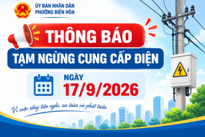 THÔNG BÁO TẠM NGỪNG CUNG CẤP ĐIỆN NGÀY 17/9/2026