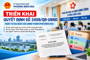PHƯỜNG BIÊN HÒA TRIỂN KHAI QUYẾT ĐỊNH PHÊ DUYỆT QUY TRÌNH...
