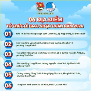 Thông báo lễ giao, nhận quân năm 2026