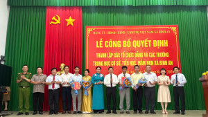 XÃ BÌNH AN CÔNG BỐ CÁC QUYẾT ĐỊNH THÀNH LẬP CƠ SỞ GIÁO DỤC CÔNG LẬP SAU SẮP XẾP