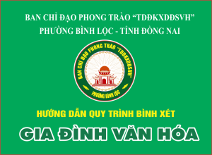 KẾT QUẢ BÌNH XÉT CÔNG NHẬN GIA ĐÌNH VĂN HOÁ NĂM 2025 TRÊN  ĐỊA BÀN PHƯỜNG BÌNH LỘC