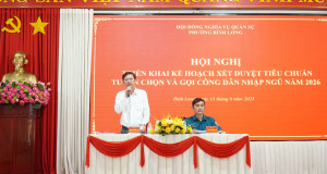 PHƯỜNG BÌNH LONG TRIỂN KHAI CÔNG TÁC TUYỂN CHỌN VÀ GỌI CÔNG DÂN NHẬP NGŨ NĂM 2026