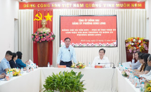 PHÓ BÍ THƯ TỈNH ỦY ĐỒNG NAI VÕ TẤN ĐỨC LÀM VIỆC VỚI ĐẢNG ỦY PHƯỜNG BÌNH LONG