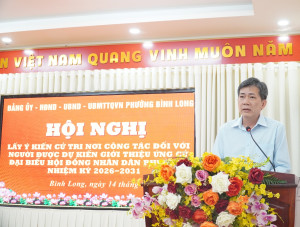 Bình Long lấy ý kiến cử tri nơi công tác đối với người được dự kiến giới thiệu ứng cử đại biểu HĐND phường