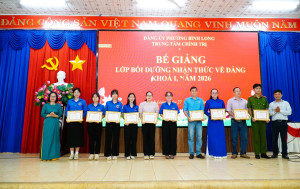 106 quần chúng ưu tú hoàn thành lớp bồi dưỡng nhận thức về đảng