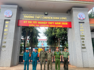 CÔNG AN PHƯỜNG BÌNH LONG CHỦ ĐỘNG BẢO ĐẢM AN NINH, TRẬT TỰ KỲ THI TỐT NGHIỆP THPT NĂM 2026.