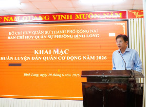 Bình Long 63 chiến sĩ Dân quân cơ động tham gia huấn luyện năm 2026