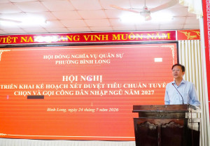 TRIỂN KHAI KẾ HOẠCH XÉT DUYỆT TIÊU CHUẨN TUYỂN CHỌN VÀ GỌI CÔNG DÂN NHẬP NGŨ NĂM 2027