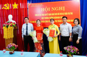 PHƯỜNG BÌNH LONG TRAO QUYẾT ĐỊNH VỀ CÔNG TÁC CÁN BỘ TRƯỜNG MẦM NON SƠN CA