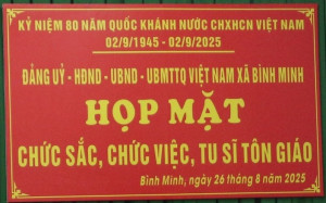 Bình Minh: Họp mặt các cơ sở tôn giáo nhân kỷ niệm 80 năm...