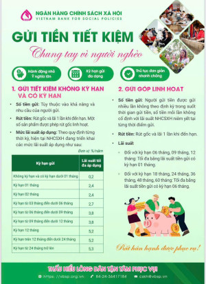 Chung tay gửi tiết kiệm tại Ngân hàng Chính sách xã hội - Chung sức vì người nghèo - Không để ai bị bỏ lại phía sau