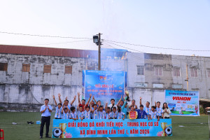 Bế mạc Giải bóng đá khối Tiểu học - THCS xã Bình Minh lần thứ I