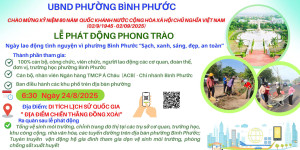 Lễ phát động phong trào ngày lao động tình nguyện vì phường Bình Phước "Sạch, Xanh, Sáng, Đẹp, An toàn"