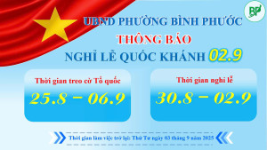 Thông báo thời gian treo cờ Tổ Quốc và nghỉ Lễ Quốc Khánh 2/9