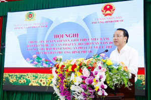 Hội nghị thông tin, tuyên truyền pháp luật, giới thiệu việc làm, đào tạo nghề, hỗ trợ vay vốn đối với người chấp hành xong án phạt tù về cư trú trên địa bàn phường Bình Phước năm 2025.