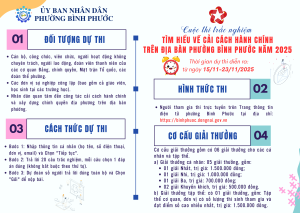 CUỘC THI TÌM HIỂU VỀ CẢI CÁCH HÀNH CHÍNH NĂM 2025 TRÊN ĐỊA BÀN PHƯỜNG BÌNH PHƯỚC