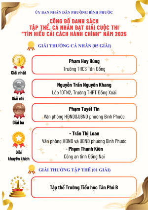 Inforgraphic giải thưởng thi CCHC năm 2025