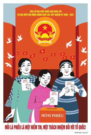 Hướng dẫn bố trí khu vực bỏ phiếu bầu cử đại biểu Quốc hội khóa XVI và đại biểu HĐND các cấp nhiệm kỳ 2026-2031.