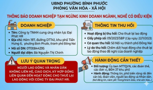Thông báo doanh nghiệp tạm ngừng kinh doanh ngành, nghề có điều kiện
