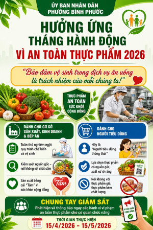 Hưởng ứng tháng hành động vì an toàn thực phẩm năm 2026