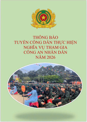 Thông báo tuyển công dân thực hiện nghĩa vụ tham gia công an nhân dân năm 2026