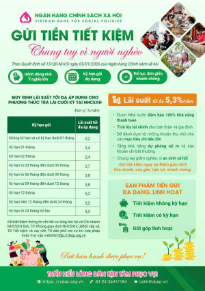 Gửi tiền tiết kiệm chung tay vì người nghèo