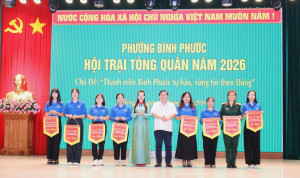 Phường Bình Phước khai mạc hội trại tòng quân “Thanh niên Bình Phước, tự hào tiến bước dưới cờ Đảng”