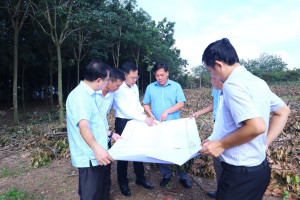 Lãnh đạo phường Bình Phước kiểm tra tiến độ bàn giao mặt bằng cao tốc Bắc Nam, phía Tây đoàn Gia Nghĩa – Chơn Thành qua phường Bình Phước.