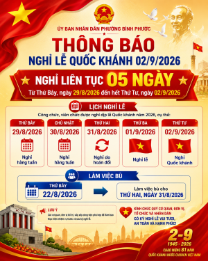 Thông báo nghỉ lễ Quốc khánh 2 9 2026