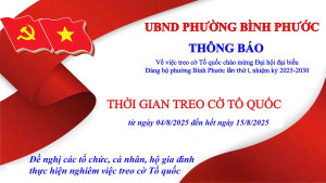 THÔNG BÁO VỀ VIỆC TREO CỜ TỔ QUỐC