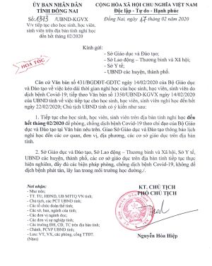 Tiếp tục cho học sinh trong toàn tỉnh nghỉ học đến hết tháng 2