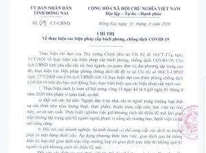 Cách ly toàn xã hội trong vòng 15 ngày trên phạm vi toàn tỉnh bắt đầu từ 0 giờ ngày 1-4-2020.