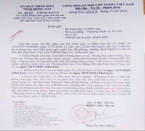 Khối tiểu học, trẻ mẫu giáo 5 tuổi đi học trở lại từ ngày 11-5