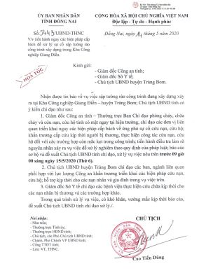 Chủ tịch UBND tỉnh yêu cầu xử lý cấp bách sự cố sập tường rào tại KCN Giang Điền