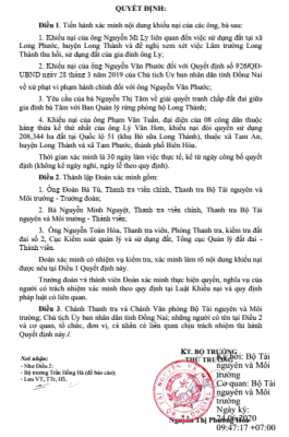 Đoàn công tác Bộ Tài nguyên và Môi trường xác minh một số vụ việc khiếu nại tại Đồng Nai