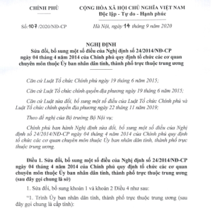 Một số quy định mới về tổ chức các cơ quan chuyên môn thuộc UBND cấp tỉnh