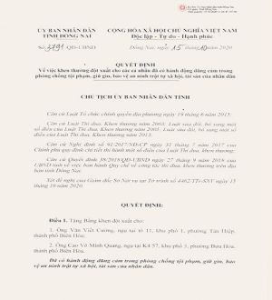 Tặng Bằng khen đột xuất cho anh Văn Viết Cường và Cao Võ Minh Quang.