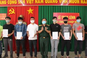 100% thanh niên trúng tuyển NVQS và tham gia công an nhân dân đã nhận lệnh nhập ngũ năm 2021