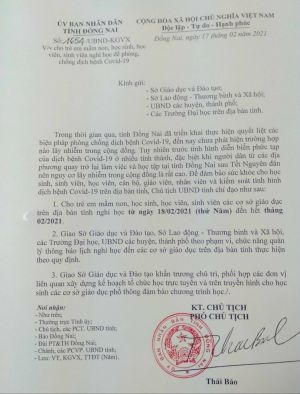 Học sinh nghỉ học đến hết tháng 2-2021