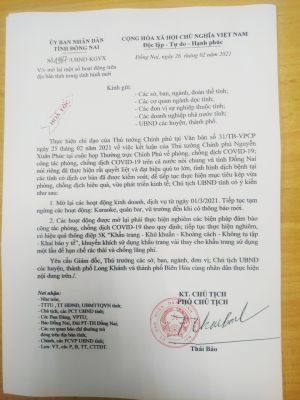 Cho phép mở lại các dịch vụ kinh doanh từ ngày 1-3