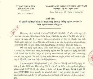 Chỉ thị hỏa tốc áp dụng cách ly xã hội trong 15 ngày trên phạm vi toàn tỉnh