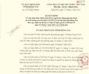 Hỗ trợ các đối tượng mất việc làm do đại dịch COVID-19