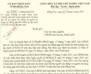 Khẩn trương hỗ trợ kịp thời người lao động gặp khó khăn do dịch COVID-19