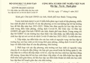 Tiếp nhận, tạo điều kiện cho học sinh học tập tại nơi cư trú do dịch COVID-19