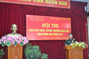 Thi báo cáo viên, tuyên truyền viên giỏi năm 2021:Thí sinh Đinh Viết Hồng, Đảng ủy Quân sự tỉnh đạt giải nhất