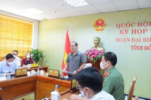 Đoàn đại biểu Quốc hội tỉnh phát biểu thảo luận trực tuyến về dự án Luật cảnh sát cơ động