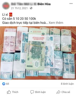 Gần Tết lại rộ dịch vụ đổi tiền mới online