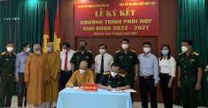 Bộ CHQS tỉnh và Ban Trị sự Giáo hội Phật giáo tỉnh ký kết phối hợp hoạt động giai đoạn 2022-2027