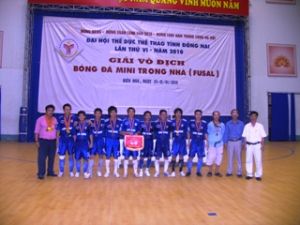 2010年同奈省第五届运动会五人制足球（Futsal）比赛：定馆队获得冠军。